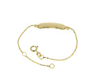 BRACCIALE IN ORO GIALLO 18K BAMBINO, MAGLIA VENETA E PIASTRA PER INCISIONE