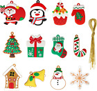 12 Pezzi Omino Pan Di Zenzero Natale, PVC Addobbi Natale Ciondoli Di Gingerbread