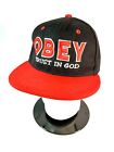 Premium Flat Obey Trust in God Snapback Christian Hat / Cap Red / Black