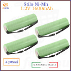 Batteria batterie pile ricaricabili ni-mh 1.2V volt x 1600mAh aa stilo a saldare