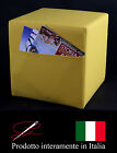 POUFF POUF PUFF CUBO GIALLO TASCA PORTARIVISTE MADE IN ITALY IDEA REGALO