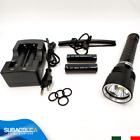 TORCIA SUBACQUEA RICARICABILE A 3 LED CREE PER SUB DIVING SCUBA LAMPADA LUMEN