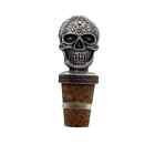 Sugar Skull Halloween Crafted Pewter Bottle Stopper / Wine Saver