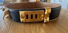 Vintage Hermes Collier De Chien Belt - Black With Gold Hardwear