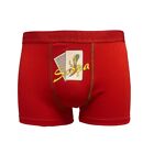 Boxer rosso Natale uomo ragazzo "Scopa" in cotone Rosso Porpora idea regalo nata