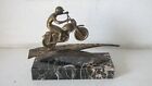 SCULTURA/TROFEO MOTOCROSS/MOTO IN BRONZO ANNI 60