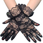 Ladies Short Lace Gloves Black Red White 80s Fancy Dress Gothic Halloween 7Color