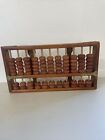 Vintage Red Lion Chinese Wood & Brass Abacus Calculator Classic Counting