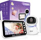 Baby Monitor Video E Audio,720P Display Da 4.3 Pollici Baby Monitor, Zoom Digita