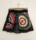 DESIGUAL Gonna bambina ragazza nera multicolore fantasia Tg 13/14 Anni