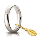 Fede Nuziale Unoaerre Comoda 4 mm Oro Bianco 18 kt con Diamante