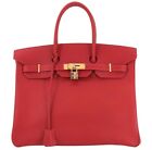 BORSA HERMES BIRKIN 35 IN PELLE COLORE ROUGE DE COEUR