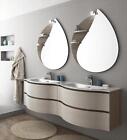 ARREDO BAGNO MOBILE URBAN UC08 cm.170 DOPPIO LAVABO TRANCHE  ROVERE SCURO E BCO