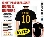 T Shirt NOME E NUMERO STOCK 5 PEZZI maglia sport calcio squadra divisa team