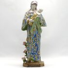 SCULPTURE "Vierge à l Enfant" ANGELO MINGHETTI Italy Bologne, Majolica Madonna