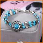 Bracciale Tibetano Turchese uomo Donna Braccialetto Regolabile Tibet con Perline