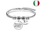 Angelra Sorella Braccialetti Donna, Bracciale Ciondolo con Incisione Argento