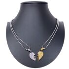 Cuore Ciondolo Spezzato Argento Oro 2 x Collana Acciaio Uomo Donna Amici A/02