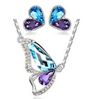 Parure Set Donna Collana Orecchini Cristallo Farfalla PER Swarovsk Punto Luce