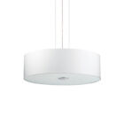 Sospensione Industrial-Minimal Woody Corda Bianco 5 Luci E27