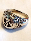 Vintage ORIGINAL WW2 USN US Navy Silver Ring ft. Anchor & Eagle Motif sz. U / 23