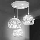 lampadario a sospensione moderno da soffitto 3 globi con cristallo E27 e 3 led