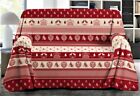 Telo Arredo Copritutto Copridivano Copriletto Tirolo Shabby Rosso 100% Cotone