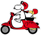 ADESIVO SNOOPY MOTO WOODSTOCK LINUS PEANUTS