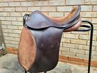 17 1/4" BROWN A J FOSTER LAURICHE XENOPHON DRESSAGE SADDLE - MEDIUM FIT