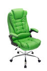 Poltrona sedia ufficio regolabile 150kg HLO-CP11 cromato ecopelle verde