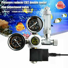 Dual Gauge Aquarium CO2 Regulator with Solenoid Bubble Counter W21.8 UK EU Plug