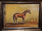 Quadro antico dipinto olio su tela cavallo 27x35 Stile Inglese George Stubbs