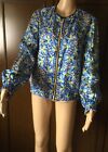 Lightweight satin jacket MAX&Co. Woman, blue yellow size IT 46 DE 42 US 10 GB 14