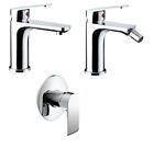 Kit Completo Rubinetteria Bagno Lavabo, Bidet, Incasso Doccia