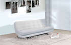 Divano letto 192x87 bianco ecopelle reclinabile sofa salotto arredo cuscini|loc