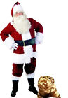 Costume da Babbo Natale professionale adulti vestito completo abito sacco regali