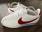 NIKE Cortez ‘Forest Gump’ Mens Leather Running Gym Trainers, White/Red - Size 7