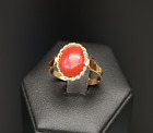 anello donna vero corallo rosso di Sardegna argento 925  fascia regolabile
