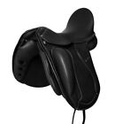 Sella da dressage Chester in pelle, gola intercambiabile, albero polyflex, nero