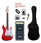 Kit Chitarra Elettrica Stratocaster SMT Rossa Ampli Marshall MS4 Accessori