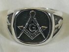 ANELLO MASSONICO IN ARGENTO 925 SQUADRA COMPASSO STERLING SILVER MASONIC RING