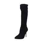 scarpe donna YAMAMAY stivali nero camoscio EY407