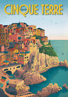 LE CINQUE TERRE TURISMO POSTER PUBBLICITÀ ANNI  50 dimensioni 70x50 cm