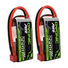 2X OVONIC 35C 2200mAh 2S LiPo Akku 7.4V w/ T Stecker Für Flugzeuge RC Drohne FPV