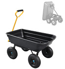 CARRELLO PER GIARDINO A VASCA RIBALTABILE CON 4 RUOTE PNEUMATICHE MAX 180 KG