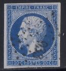 FRANCE ! Timbre ancien NAPOLEON de 1853 n°14Ab Bleu sur lilas Signé