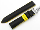 Cinturino Silicone Unisex Nero e Giallo Ansa 20mm Sport Watch Band Top Quality