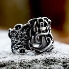 Norse Boat Anchor Ring Stainless Steel Viking Gothic Celtic Nautical Ship Ring