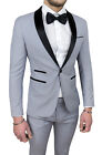 ABITO UOMO DIAMOND RASO GRIGIO SARTORIALE COMPLETO VESTITO ELEGANTE CERIMONIA