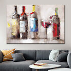 Mintura HandPainted Wine Bottle Oil Paintings On Canvas Wall Art Home Decoration